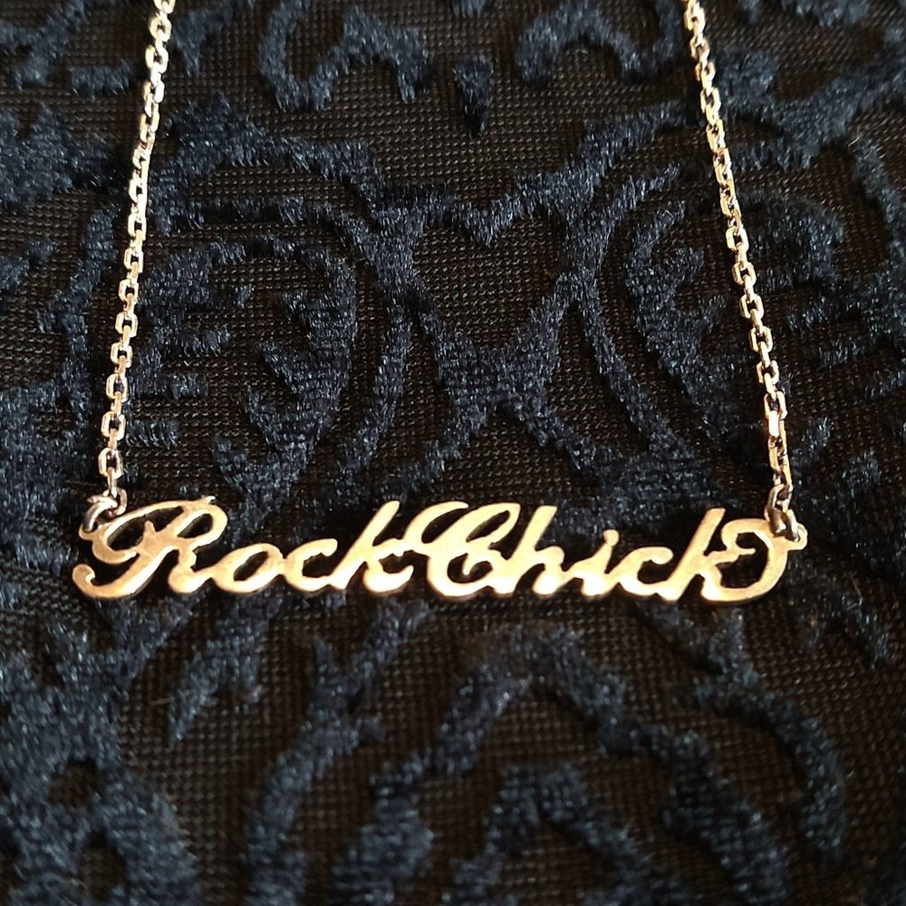 "Rock Chick" Gold Necklace